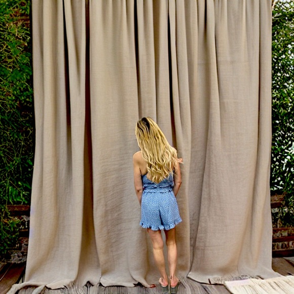 ZARA New Blue Backless Floral Print Romper - Picture 2 of 2